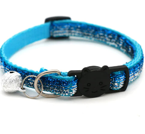 Adjustable Colorful Cat Collar with Bell for Pets