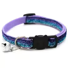 Adjustable Colorful Cat Collar with Bell for Pets